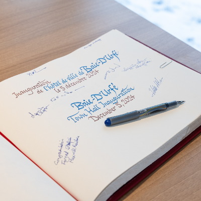 official Town Hall inauguration December 5th, 2024, guest book