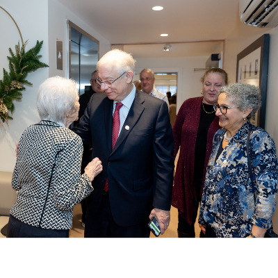 Left to right: back of Anne Myles, Francis Scarpaleggia, Nadia Bissada